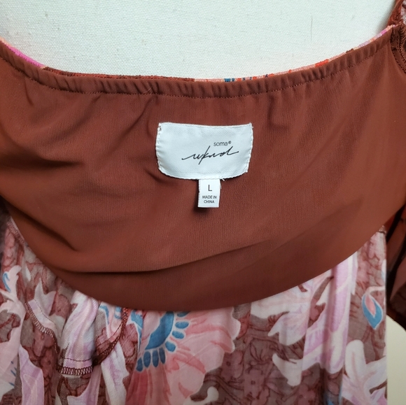 Soma dress built-in bra with removable pads size L with 3 tiered skirt. NWO tag - Picture 5 of 7